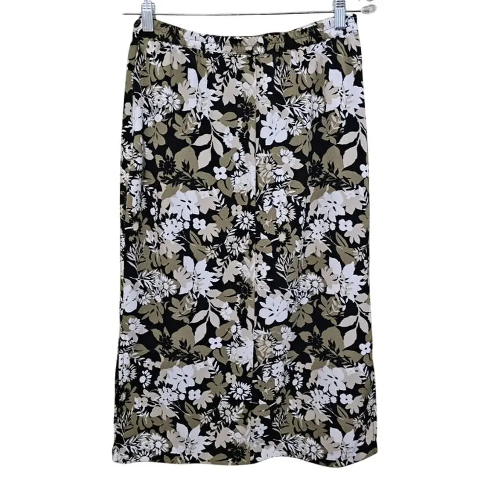 Briggs Vintage Midi Skirt Women's Size MP Floral Boho Office Casual Artsy Party